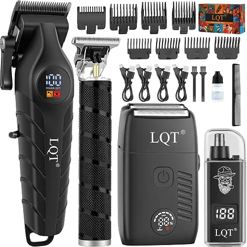 Men's Professional Cordless Hair Clippers & Trimmer Kit, 4-in-1 Electric