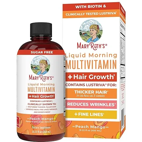 MaryRuth Organics Liquid Multivitamin+Hair Growth | Biotin 10000mcg | Lustriva