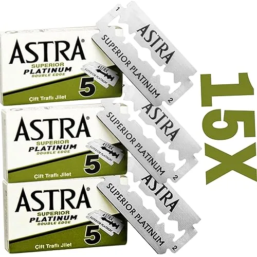 Astra Superior Premium Platinum Double Edge Safety Razor Blades, 5