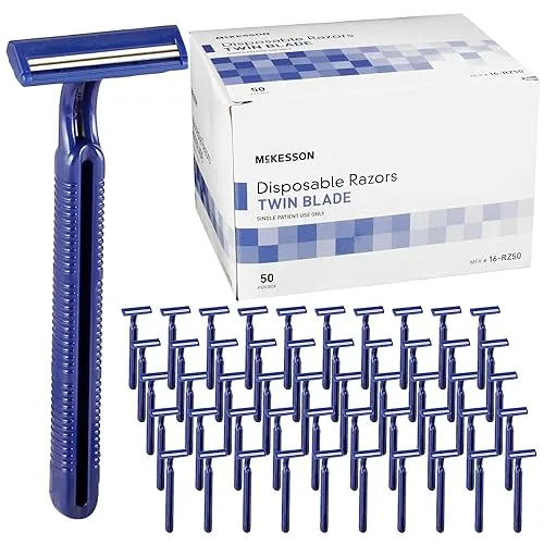 McKesson Disposable Razors [50 Count] – Twin Blade Bulk Shaving