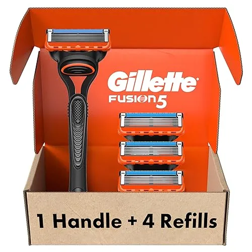Gillette Fusion5 Razors for Men, 1 Razor, 4 Blade Refills,