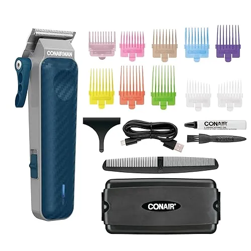 Conair Men Lithium-Ion Rechargeable Clipper & Hair Trimmer for Men,