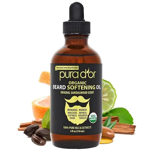 PURA D'OR 4 Oz ORGANIC Beard Softening Oil - Original