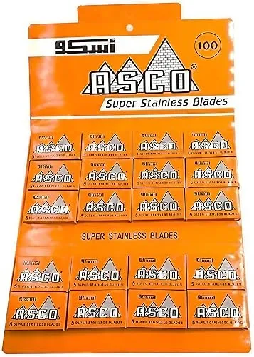 100 ASCO Super Stainless Double Edge Safety Razor Blades