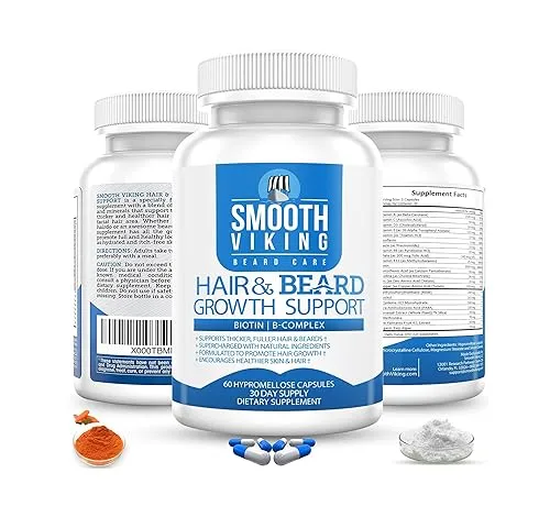 Smooth Vikings Beard Growth Supplement - Mens Hair Growth Vitamins