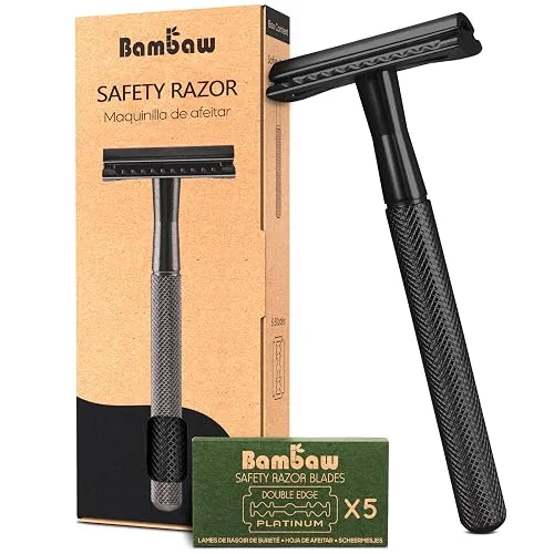 Bambaw Safety Razor for Men with 5 Blades, Double Edge