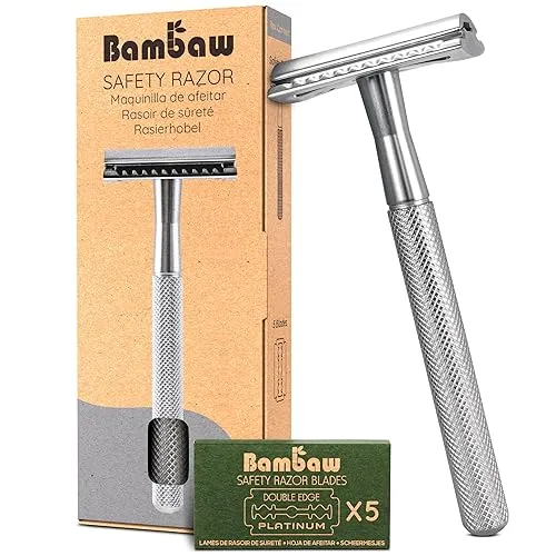 Bambaw Double Edge Safety Razor for Men & Women, Metal