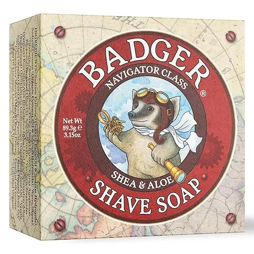 Badger - Shaving Soap Puck, Aloe Vera & Coconut Oil