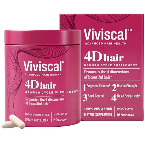 Viviscal 4D Hair Growth Cycle Supplements for Women, 60 Count