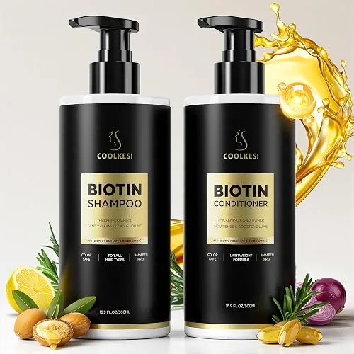 Tripeptide-Infused Biotin Hair Growth Shampoo and Conditioner Set, Onion Anti-Loss