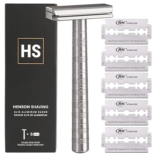Henson Shaving Razor - Aluminum Double Edge Safety Razor with