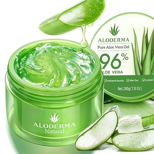 Aloderma Organic Aloe Vera Gel for Face & Body, 96%