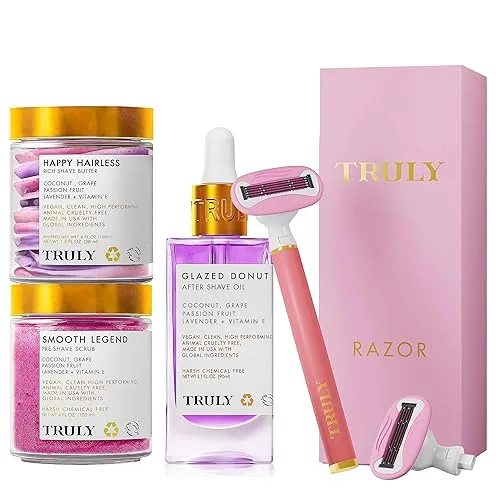 Truly - Smooth Legend Shave Kit and Pink Razor Bundle