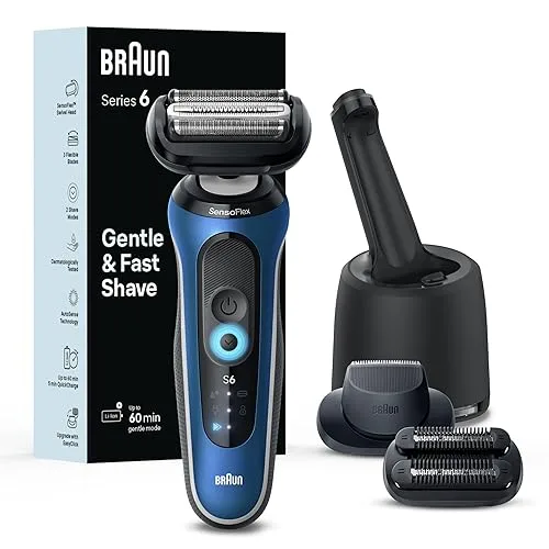 Braun Electric Shaver for Men, Series 6 6177cc, Wet &