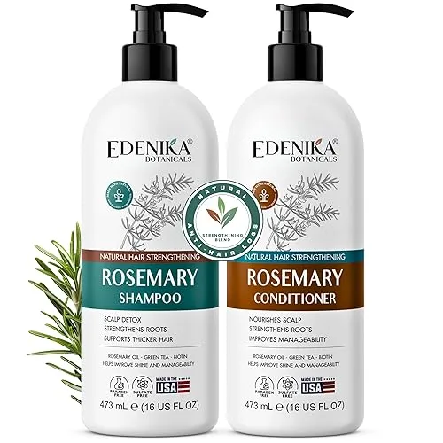 Edenika Botanicals Rosemary Oil Shampoo & Conditioner Set with Biotin