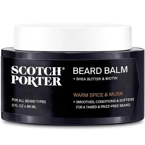 Scotch Porter Conditioning Beard Balm for Men, Warm Spice &