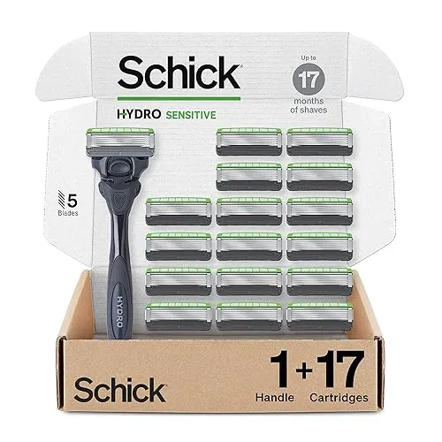 Schick Hydro Sensitive Razors for Men | 5-Blade Mens Razors