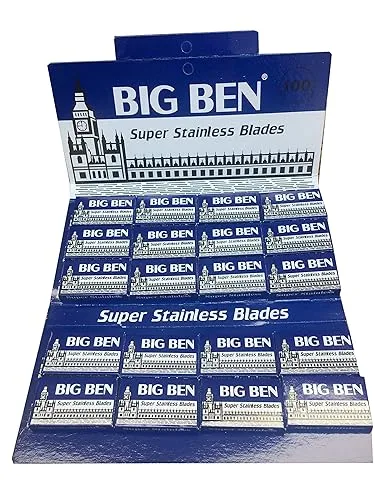 100 BIG BEN Super Stainless double edge razor blades